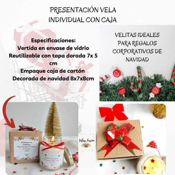 Velitas de Navidad con personalización corporativa - Imagen 3